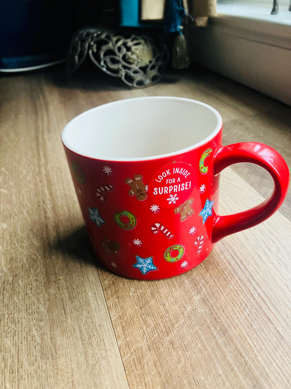 2024 Wondershop 3D Surprise Red Christmas Candy Cane  Mug  15.5  Oz 4 x 4 Inches