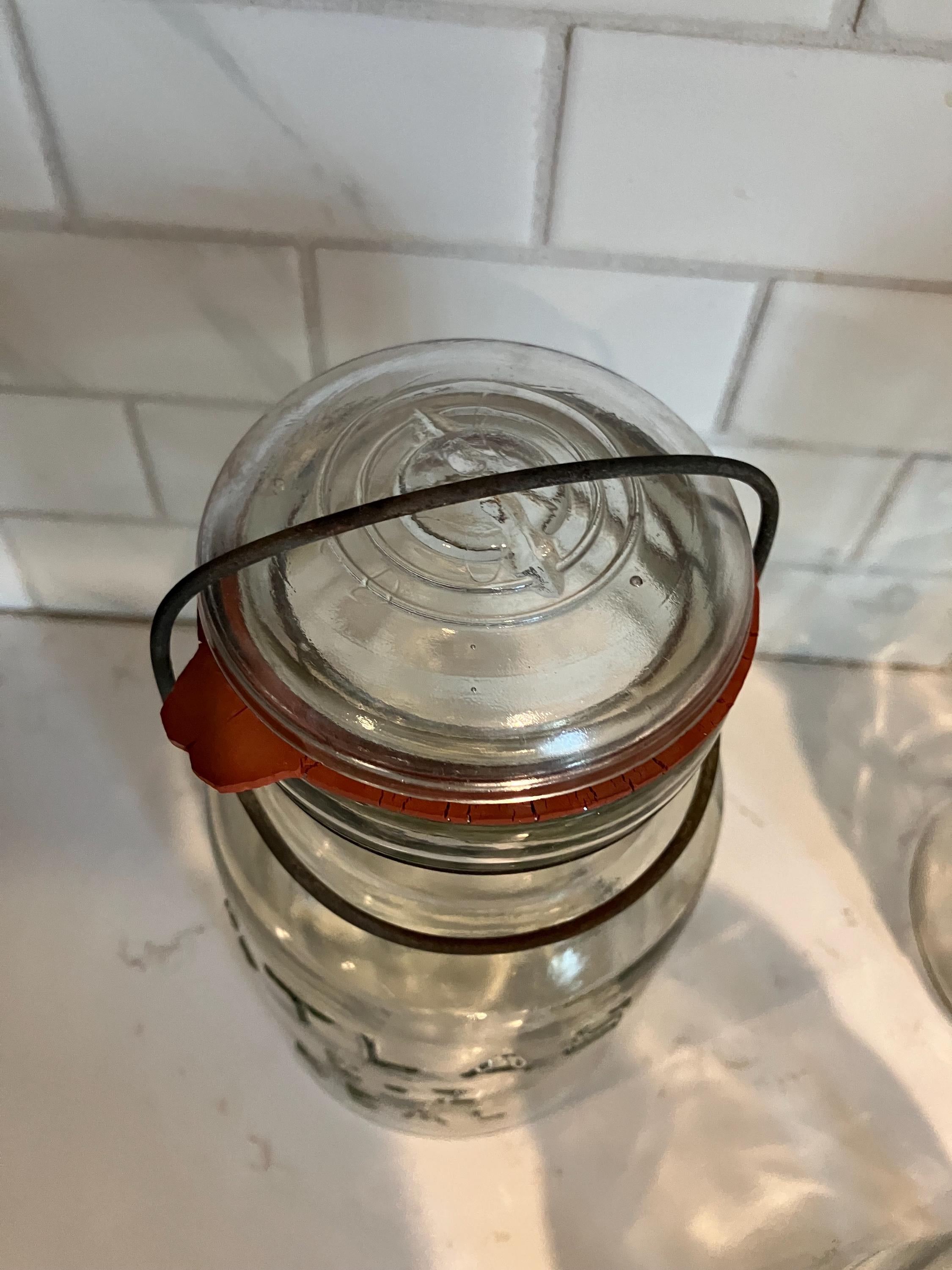 1930’s Hazel Atlas E-Z Seal Mason Jars, Vintage Canning Jars 8 x 3 1/2 Old Canning Jars