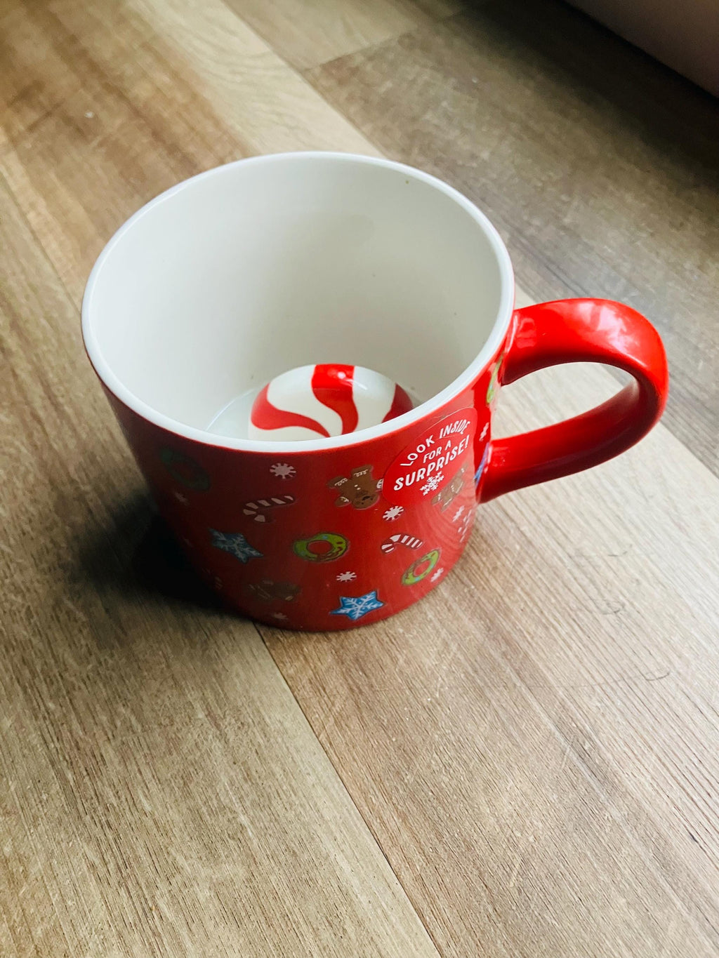 2024 Wondershop 3D Surprise Red Christmas Candy Cane  Mug  15.5  Oz 4 x 4 Inches