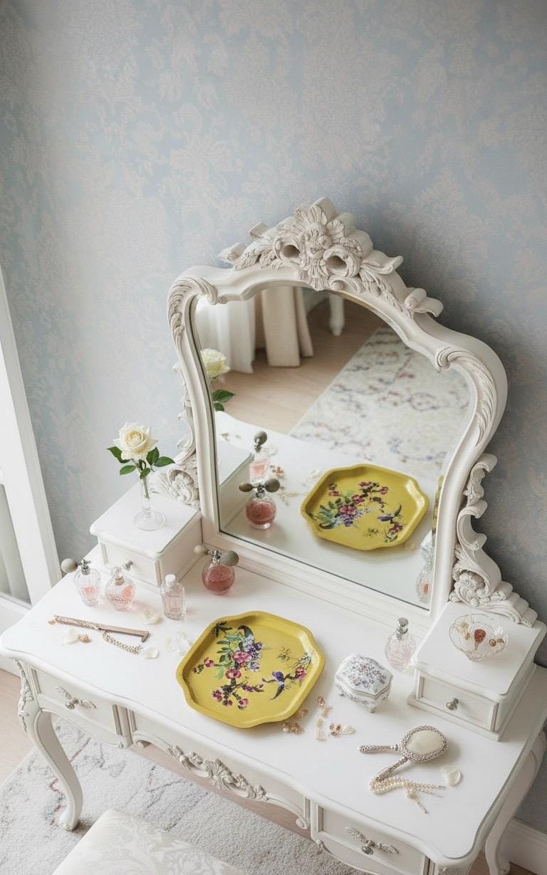 1960’s Oriental Tin Tray  Bird On A Branch Chinoiserie Asian Design