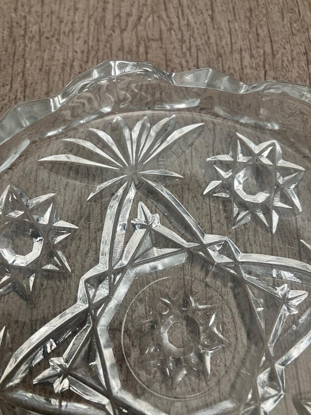 Anchor Hocking Pressed Glass Ashtray, Star Of David 1950’s