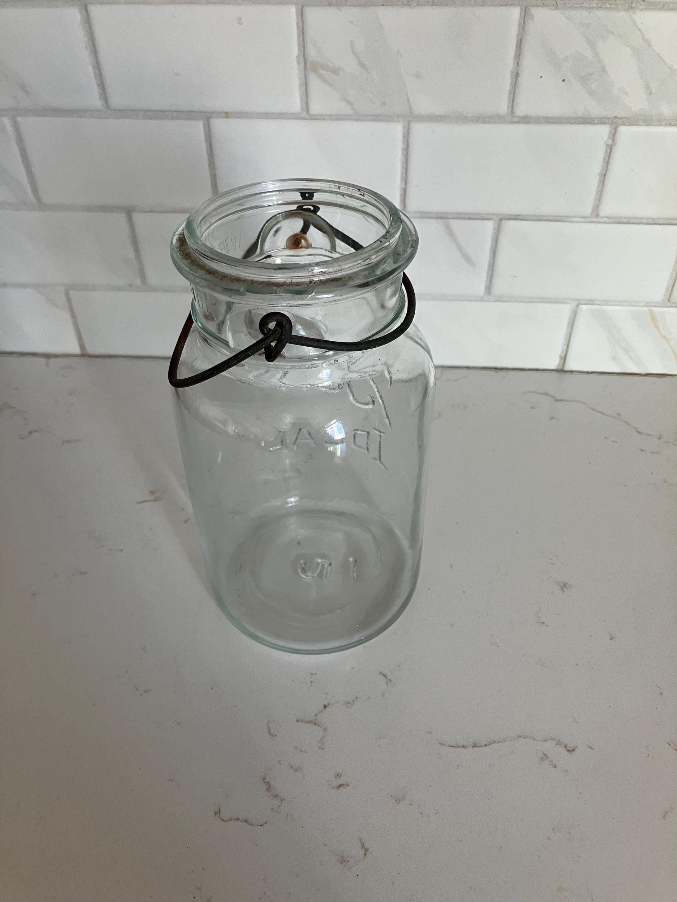 1920’s Atlas Aqua Blue Strong Sholder Mason Jar, Ball Ideal Mason Jar, Old Canning Jars, Country Decor, Shabby Chic