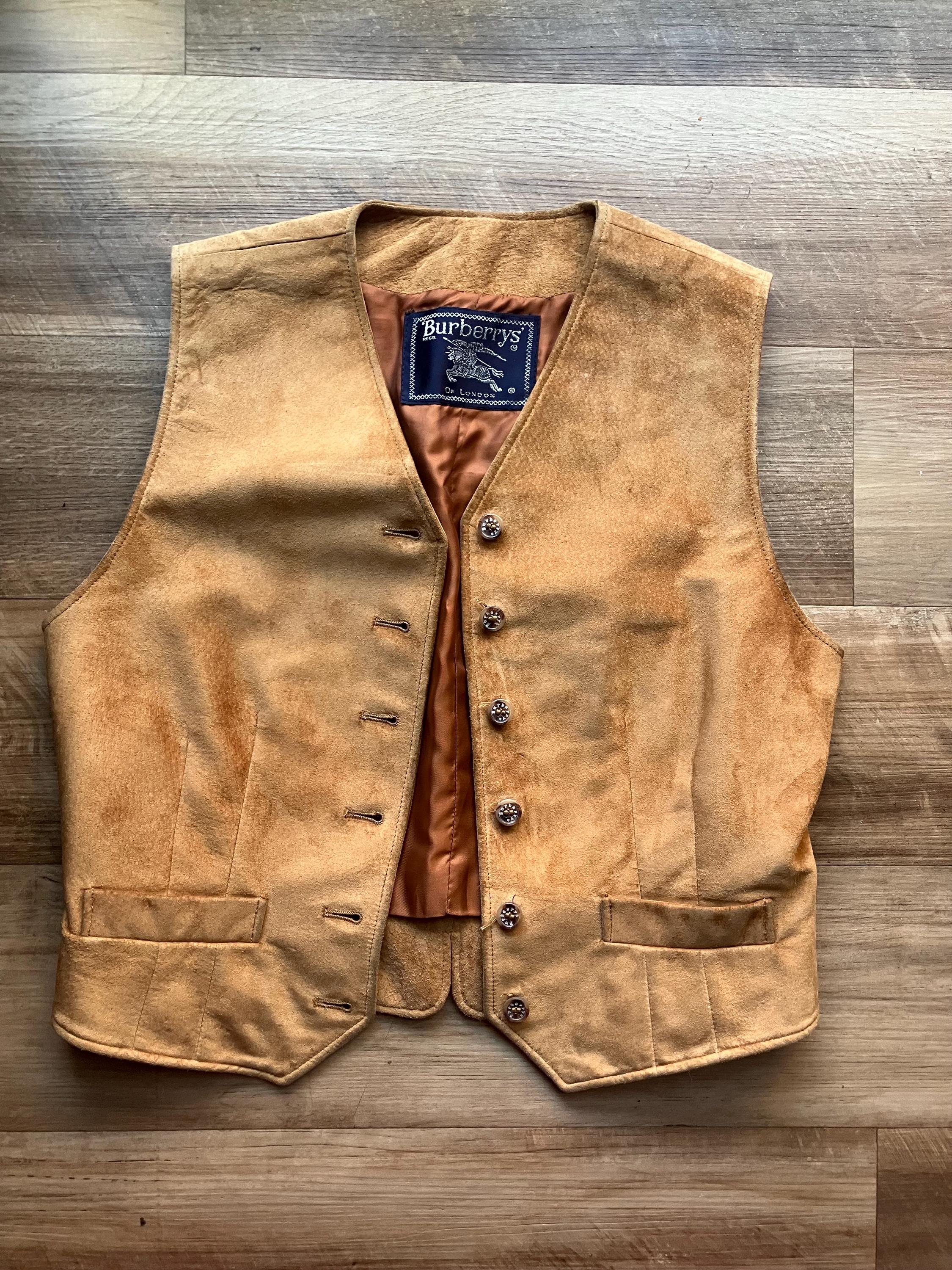 1980’s Vintage Burberrys Suede Vest / Vintage Burberry / Waistcoat