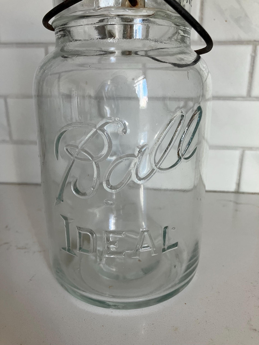 1920’s Atlas Aqua Blue Strong Sholder Mason Jar, Ball Ideal Mason Jar, Old Canning Jars, Country Decor, Shabby Chic