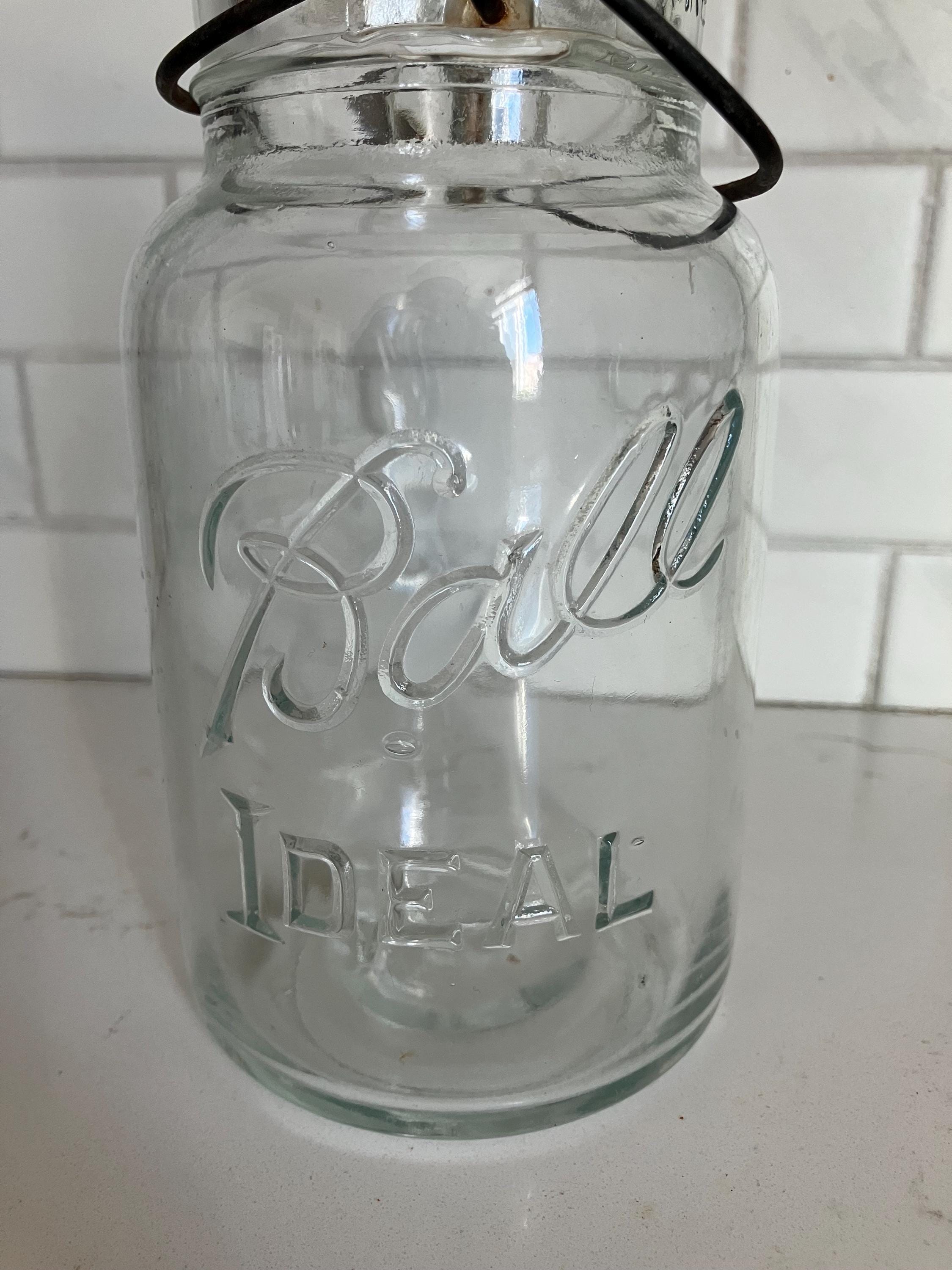 1920’s Atlas Aqua Blue Strong Sholder Mason Jar, Ball Ideal Mason Jar, Old Canning Jars, Country Decor, Shabby Chic