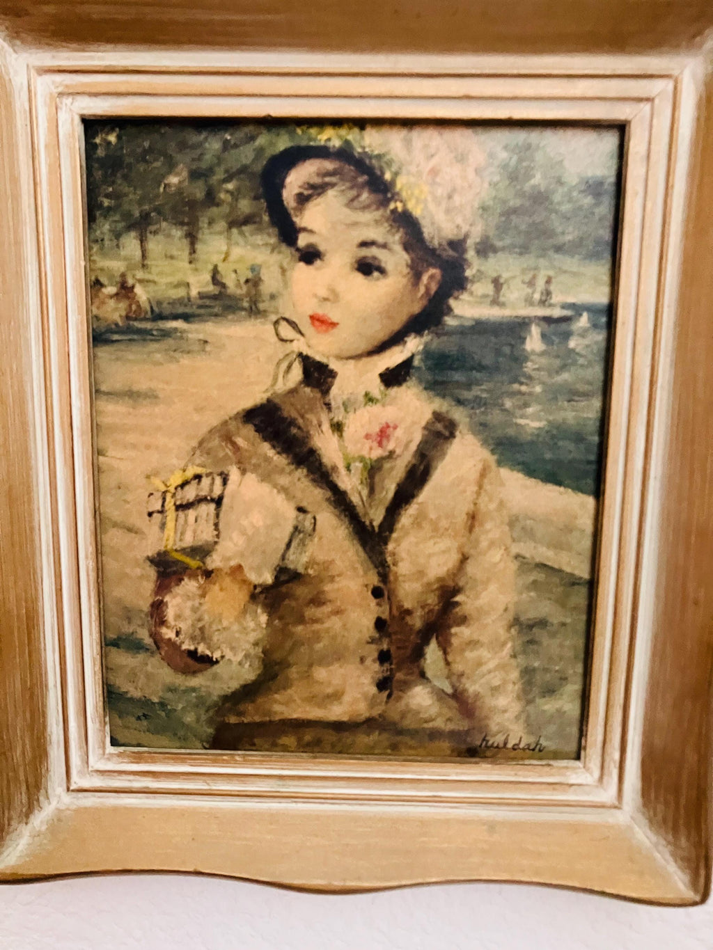 1950’s Framed Art “In Central Park” By Huldah Cherry Jeffe