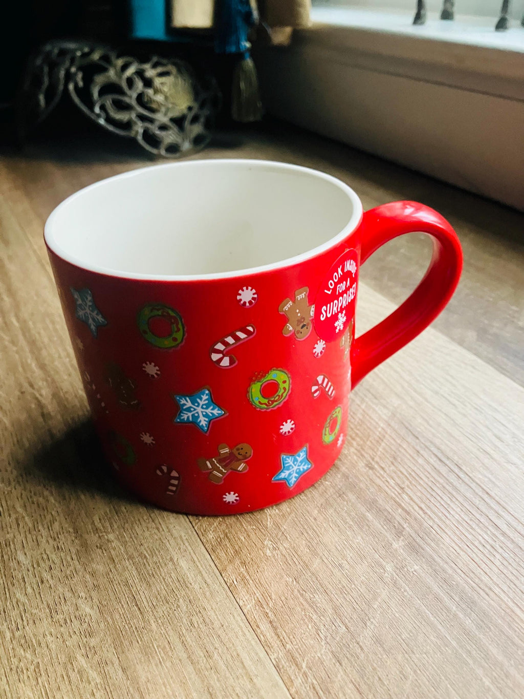 2024 Wondershop 3D Surprise Red Christmas Candy Cane  Mug  15.5  Oz 4 x 4 Inches