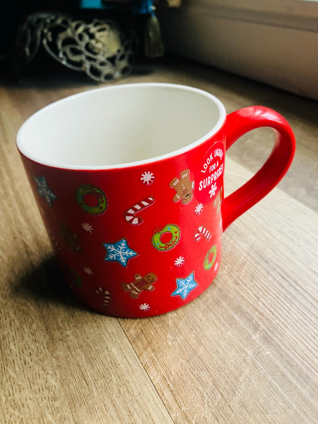2024 Wondershop 3D Surprise Red Christmas Candy Cane  Mug  15.5  Oz 4 x 4 Inches