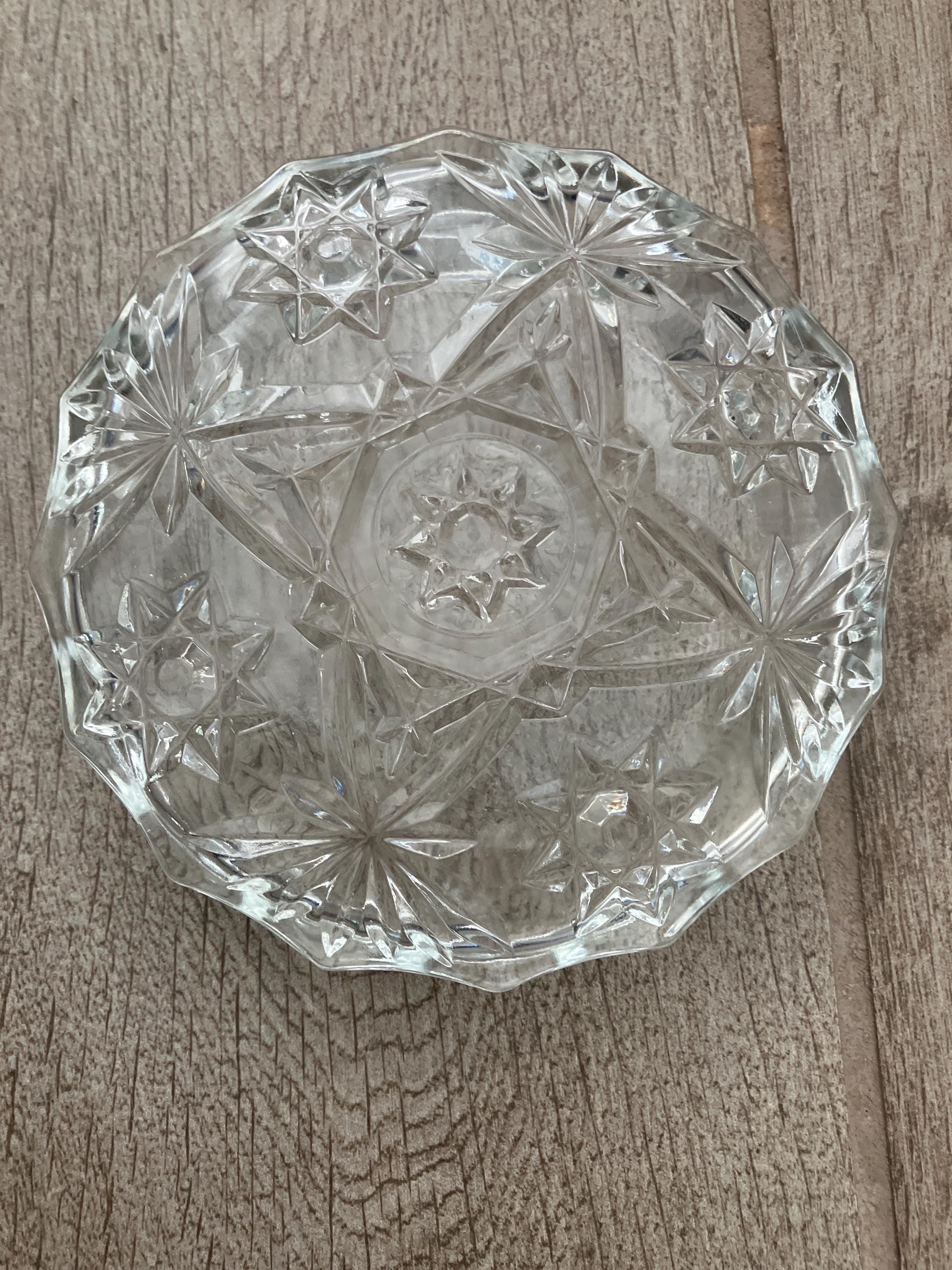 Anchor Hocking Pressed Glass Ashtray, Star Of David 1950’s