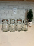 1930’s Hazel Atlas E-Z Seal Mason Jars, Vintage Canning Jars 8 x 3 1/2 Old Canning Jars