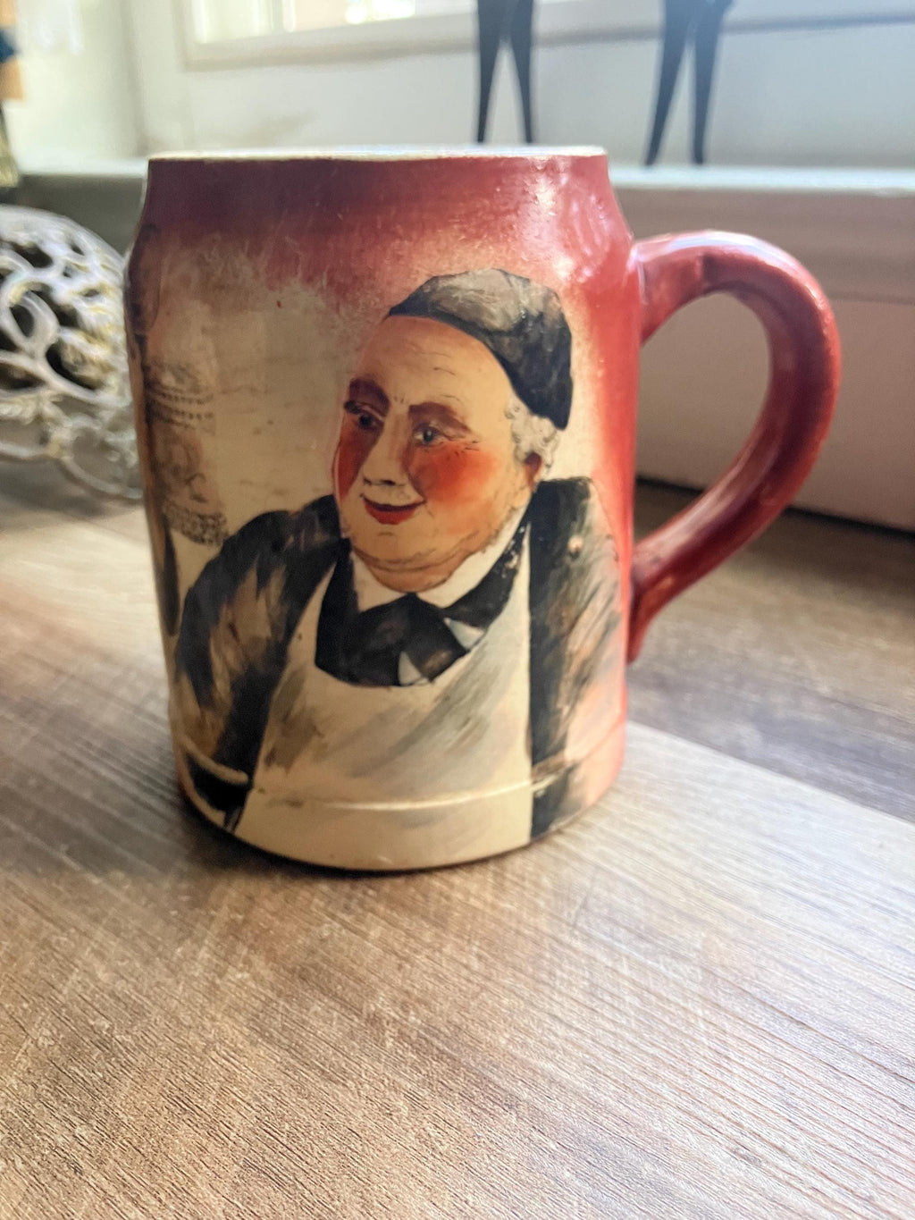 Antique Stein Monk Smoking Pipe Design Beer Mug Late 1800’s Man Cave Decor, Pencil Holder , Office Decor Gift For Dad, Home Decor
