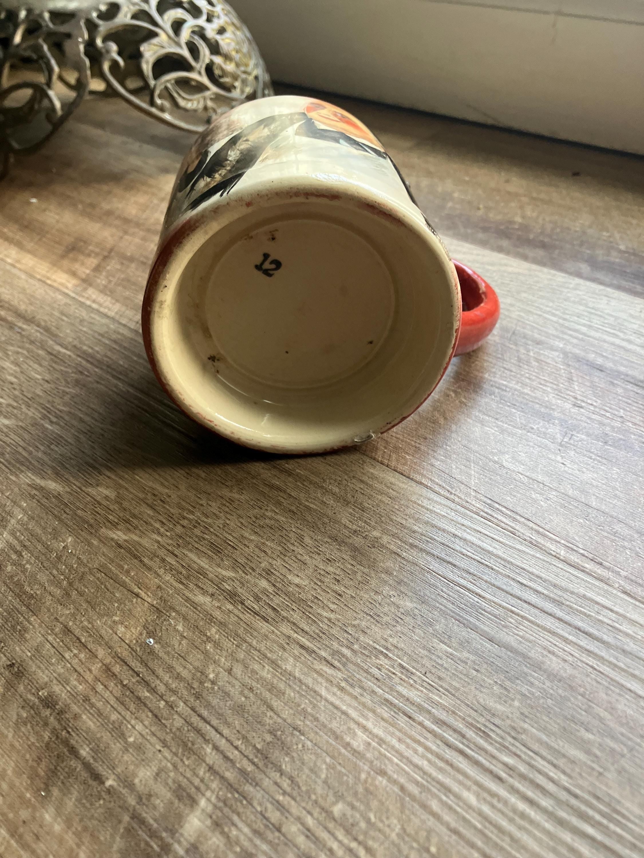 Antique Stein Monk Smoking Pipe Design Beer Mug Late 1800’s Man Cave Decor, Pencil Holder , Office Decor Gift For Dad, Home Decor