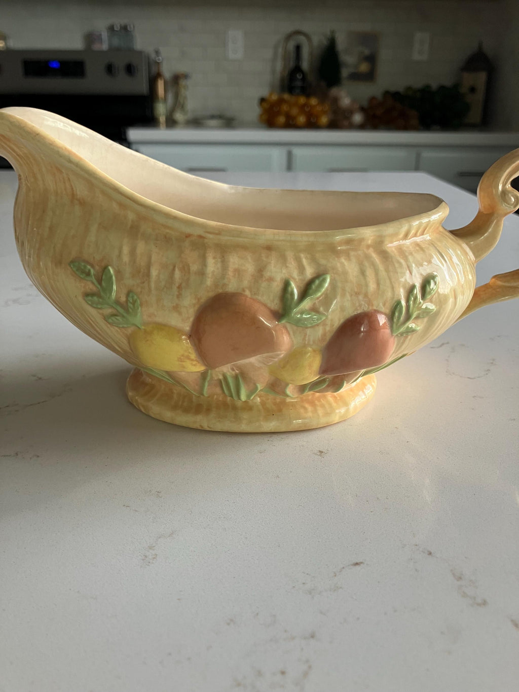 Arnels Mushroom Gravy Boat With Under Plate - Retro 70’s Home Decor