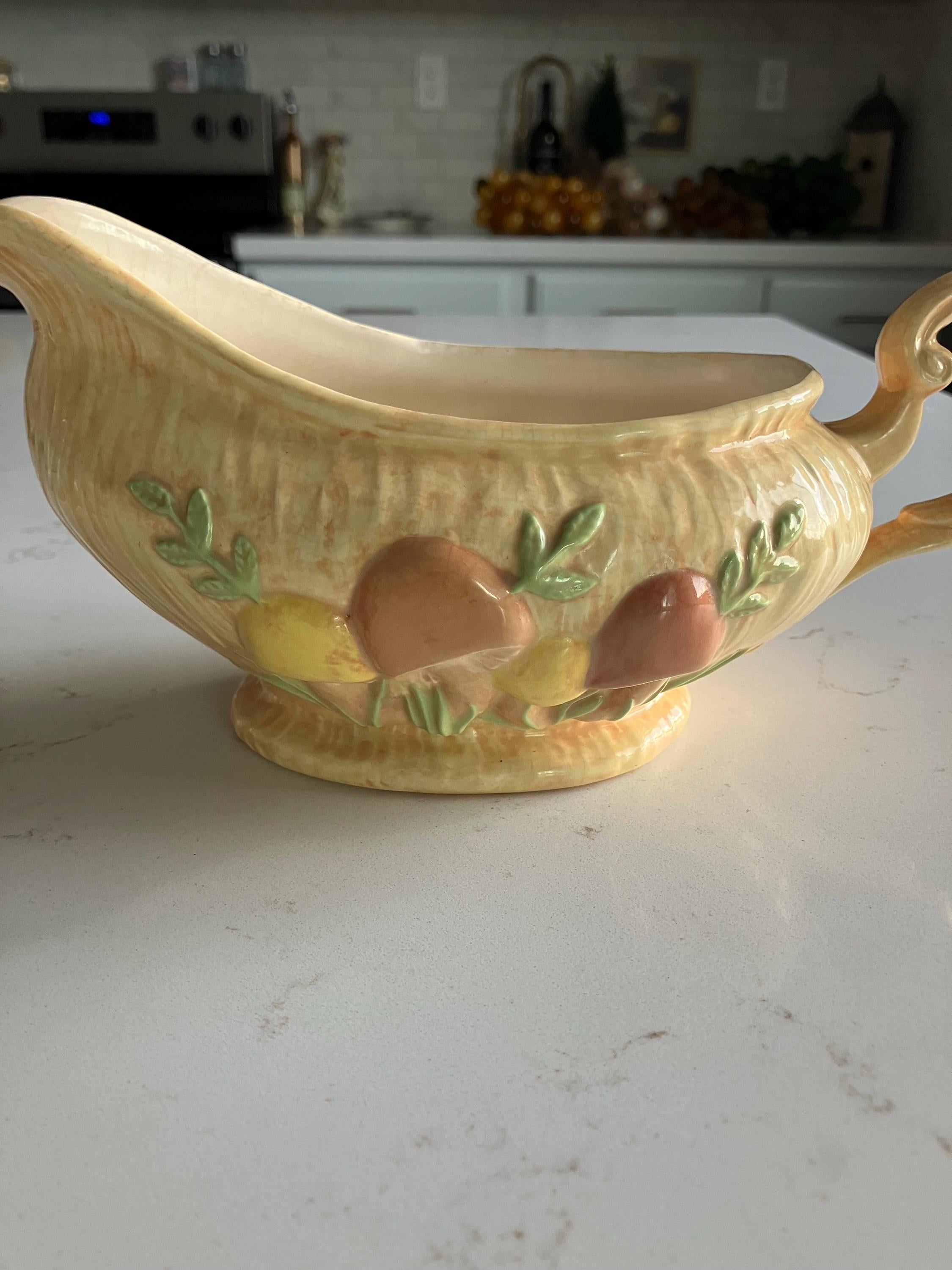 Arnels Mushroom Gravy Boat With Under Plate - Retro 70’s Home Decor