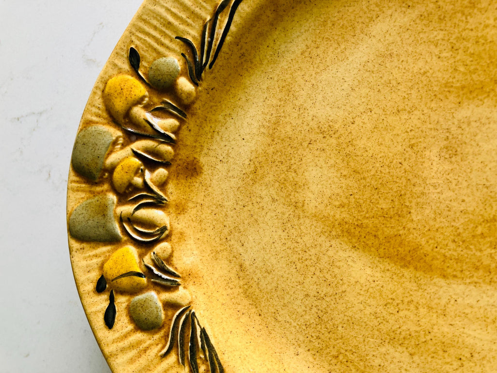 1970s Arnels Mushroom Serving Platter, Large Oval Dish