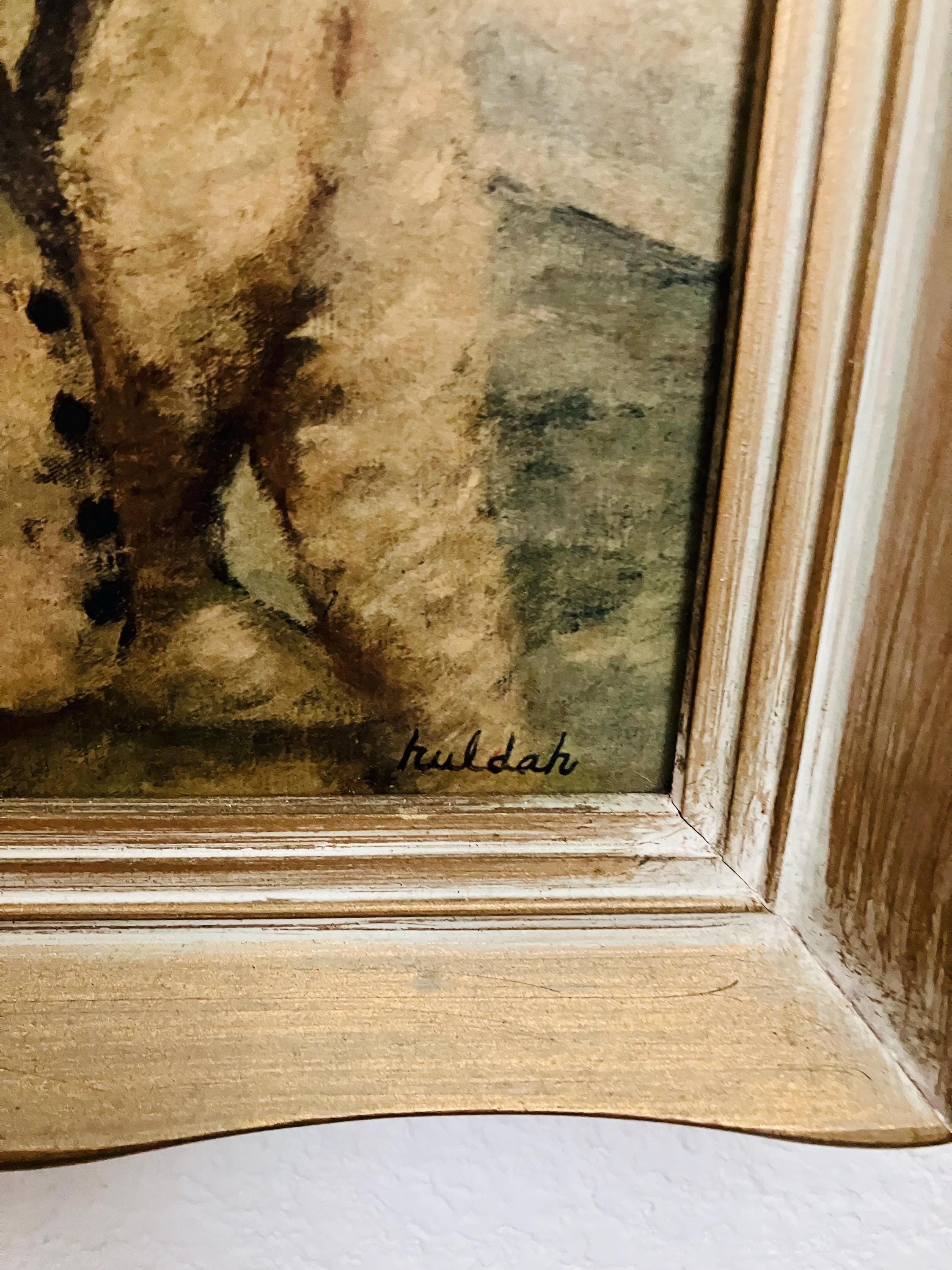 1950’s Framed Art “In Central Park” By Huldah Cherry Jeffe