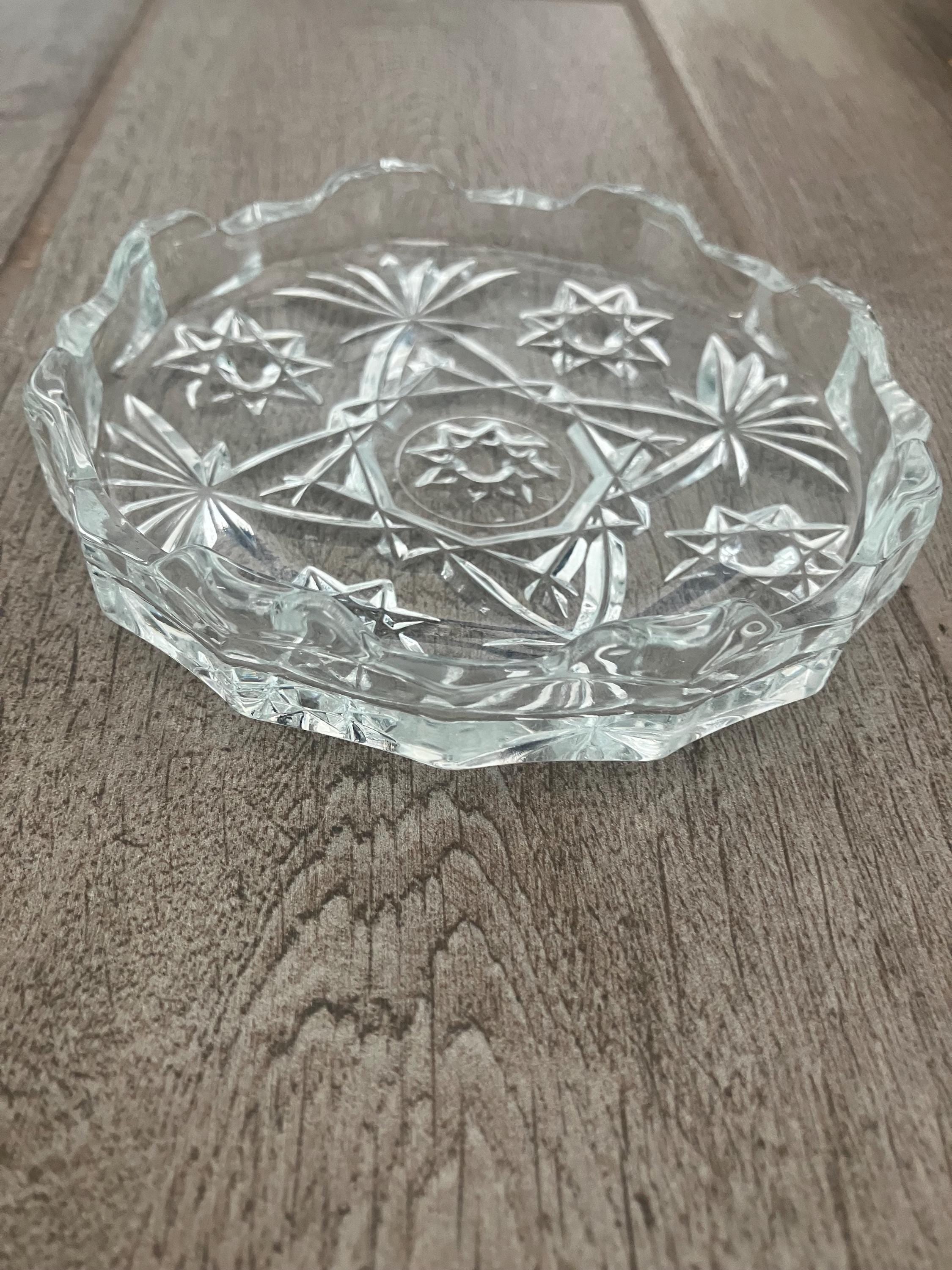 Anchor Hocking Pressed Glass Ashtray, Star Of David 1950’s