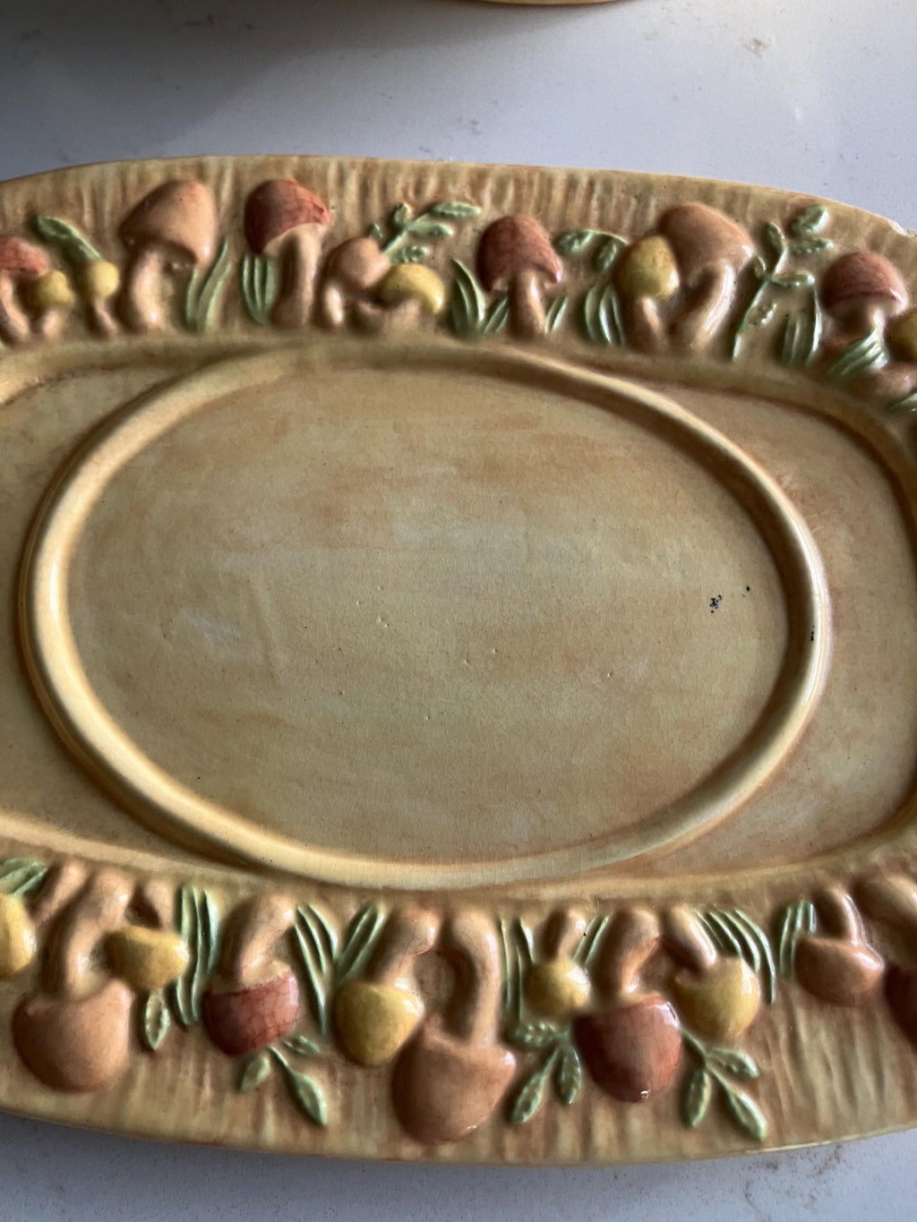 Arnels Mushroom Gravy Boat With Under Plate - Retro 70’s Home Decor