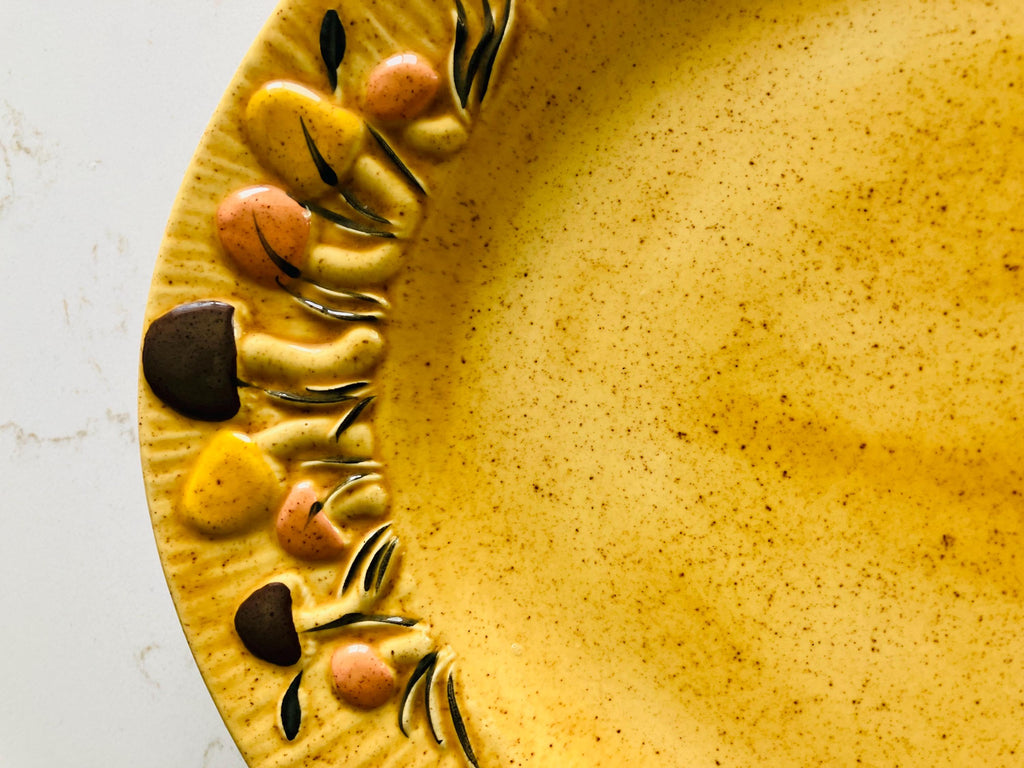 1970s Arnels Mushroom Serving Platter, Large Oval Dish