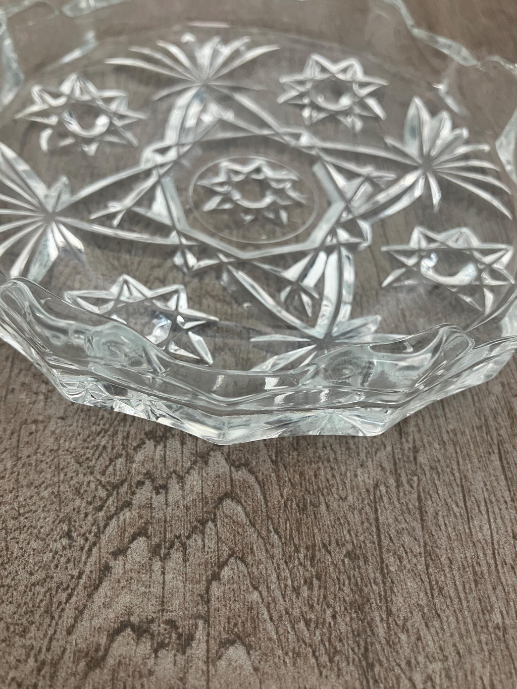 Anchor Hocking Pressed Glass Ashtray, Star Of David 1950’s