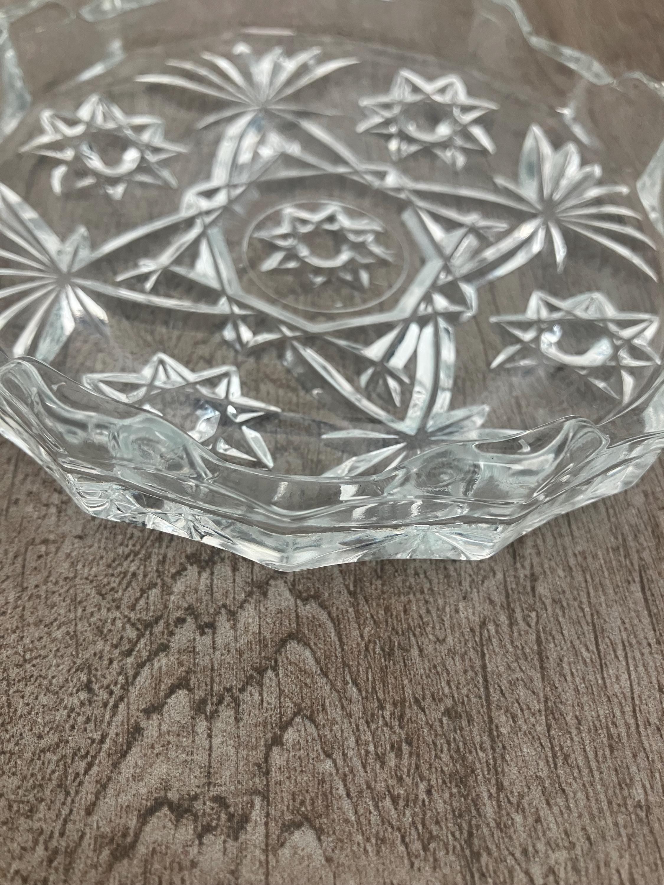 Anchor Hocking Pressed Glass Ashtray, Star Of David 1950’s