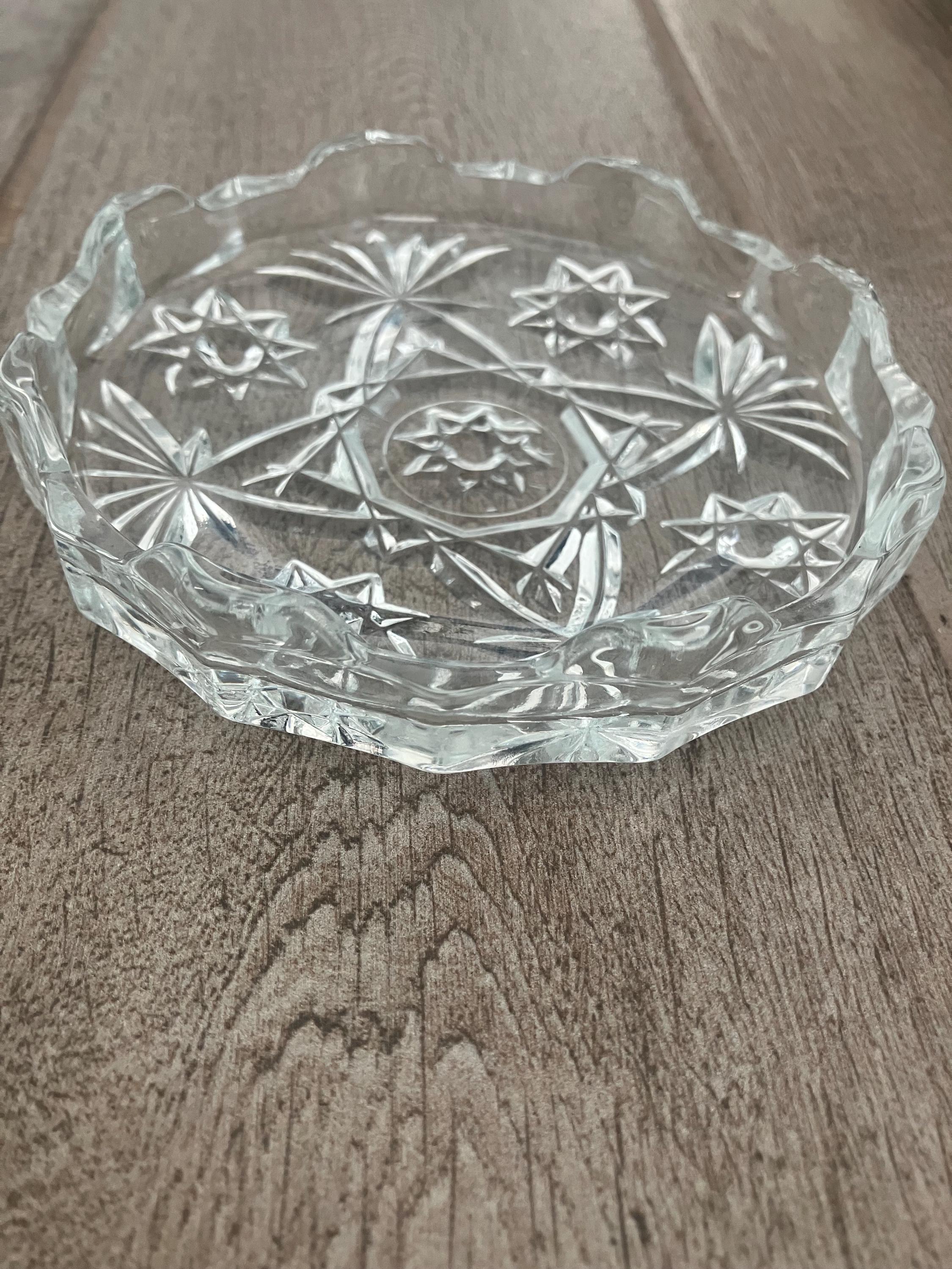 Anchor Hocking Pressed Glass Ashtray, Star Of David 1950’s