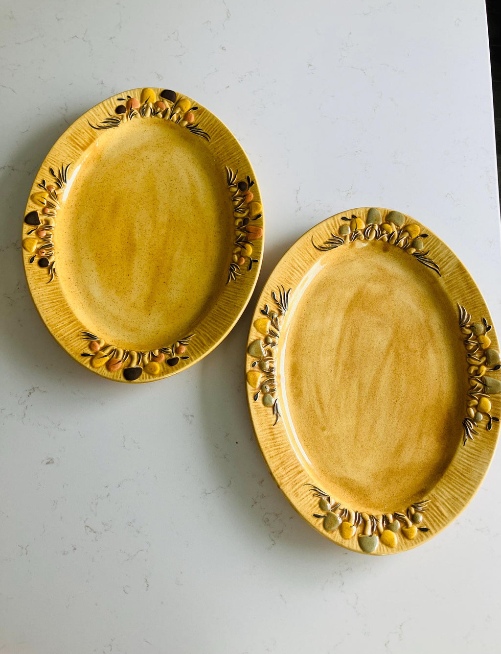1970s Arnels Mushroom Serving Platter, Large Oval Dish