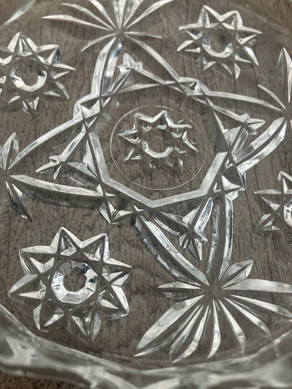 Anchor Hocking Pressed Glass Ashtray, Star Of David 1950’s