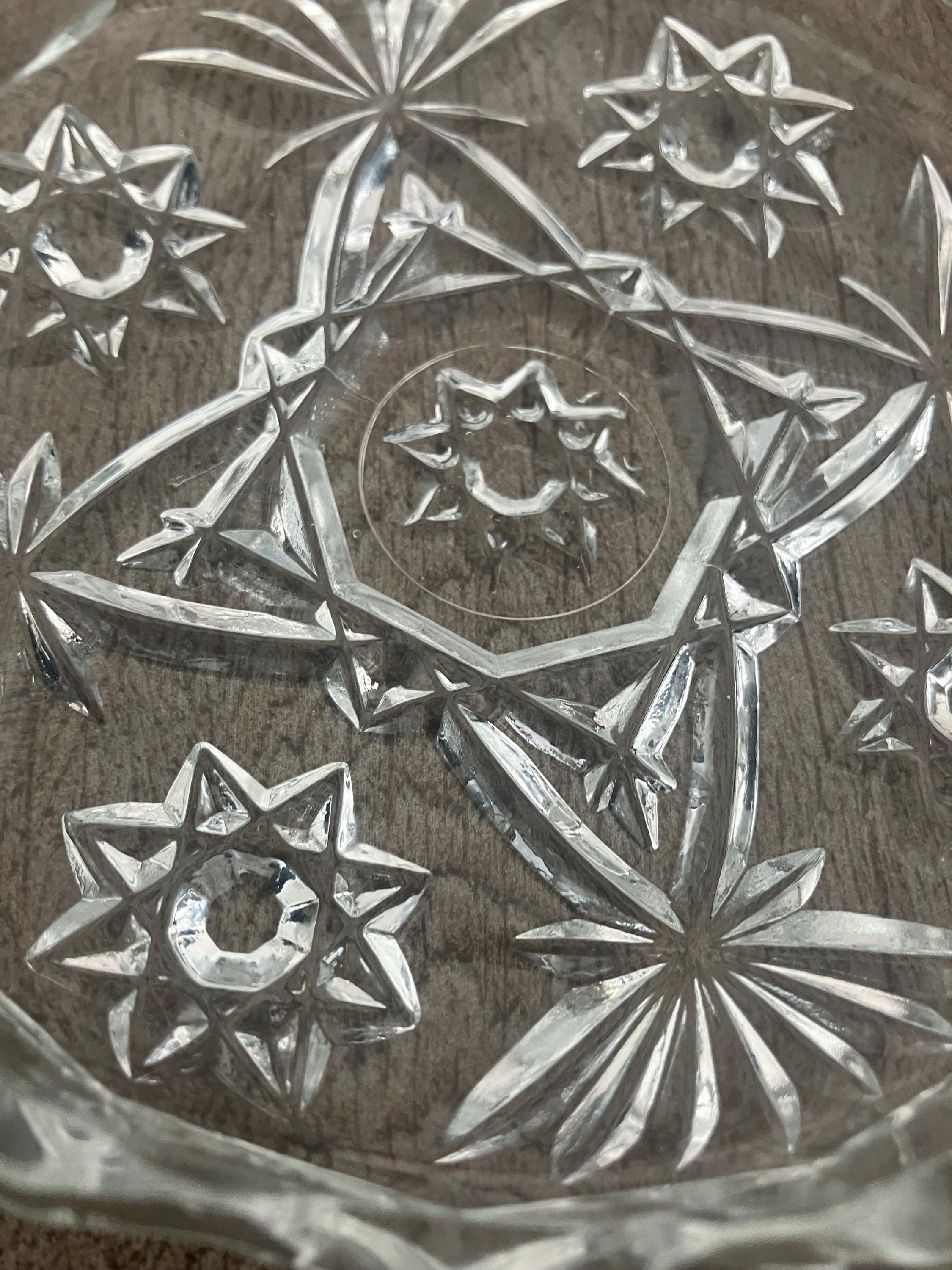 Anchor Hocking Pressed Glass Ashtray, Star Of David 1950’s